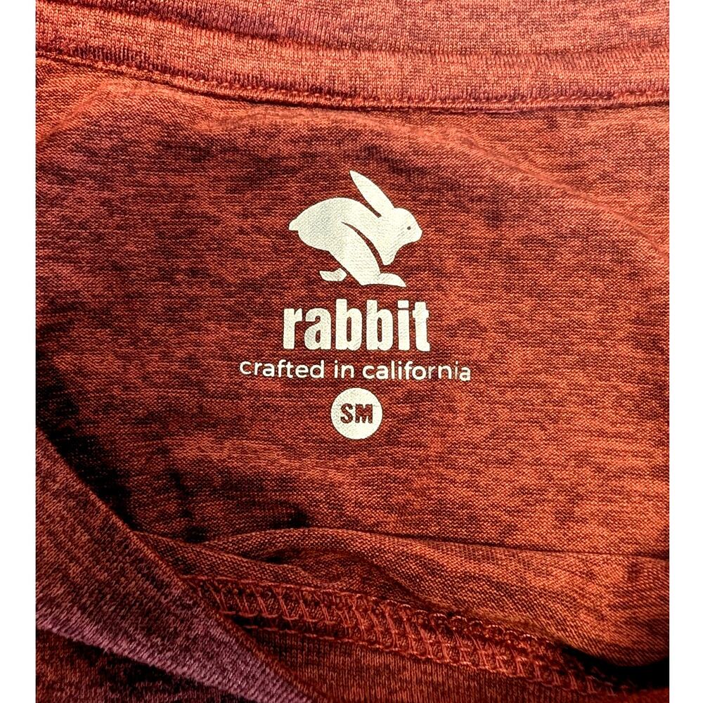 Rabbit Running Men's Small Rust Red Heather Long Sleeve Performance Shirt - Picture 3 of 10